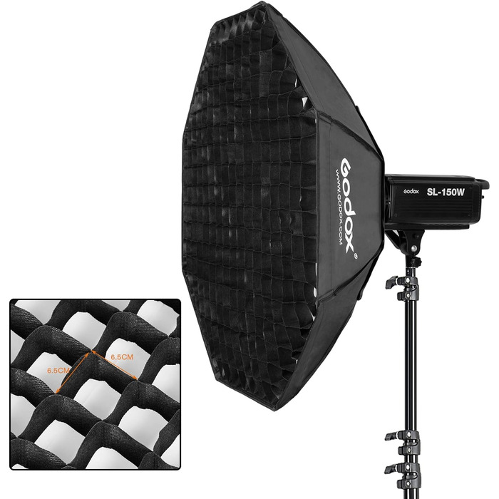 Восьмикутна смуга Softbox Коробка Бджолиний вулик Стільникова сітка Bowens Bracket для фотостудії, 95 95