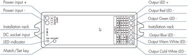 Бездротовий контролер TUYA 5in1 SC/CCT/RGB/RGB-WW/RGB-CCT 12-24V для затемнення, WiFi 2.4G (контролер 5в1) - підходить для розумного будинку