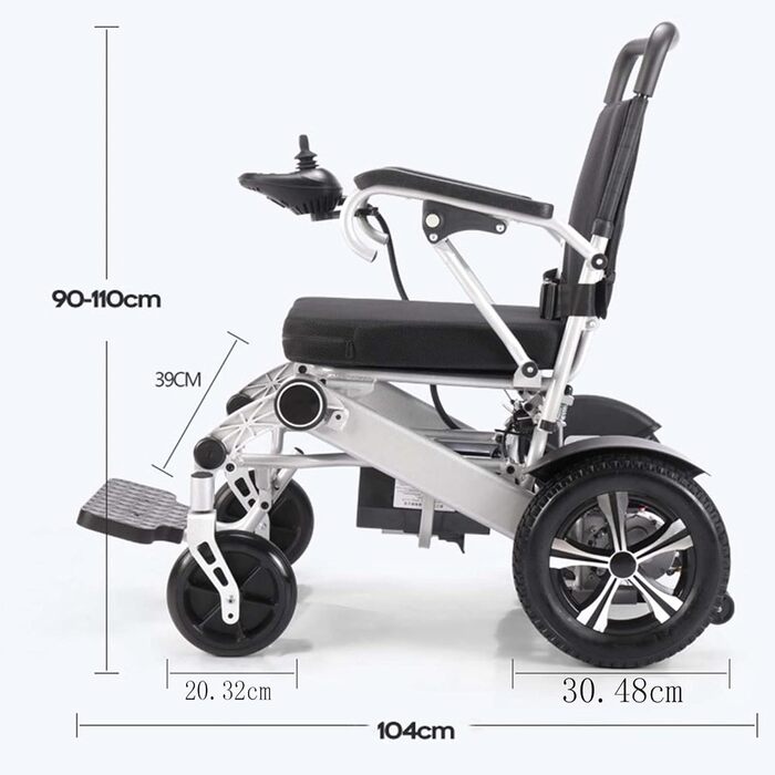 Легка складна електрична інвалідна коляска, двофункціональна інвалідна коляска для подорожей і ходьби, підходить для літніх вагітних жінок