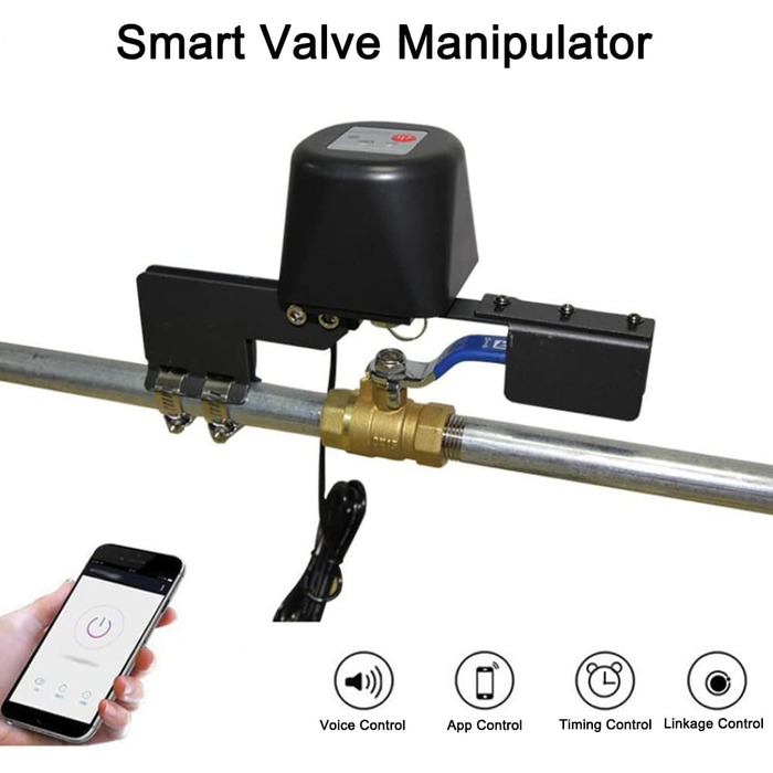 Інтелектуальне управління клапаном, бездротовий пульт дистанційного керування WiFi або Bluetooth, функція таймера, інтелектуальний перемикач поливу для автоматичного відключення газопроводу для води, штепсельна вилка ЄС