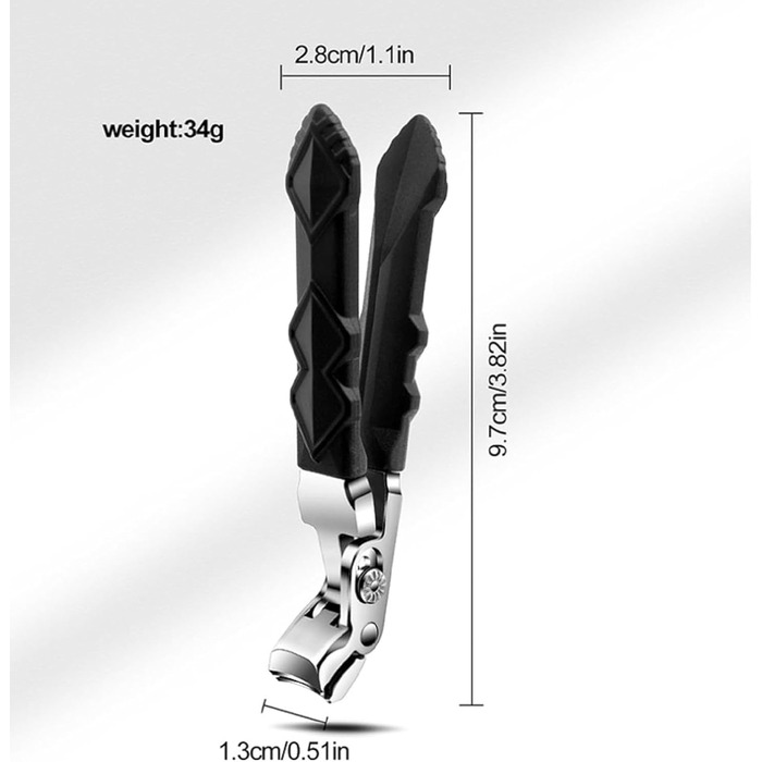 Кусачка для нігтів з широким отвором, кусачки для нігтів з нержавіючої сталі з колектором, кусачки для нігтів для людей похилого віку (2 шт.)
