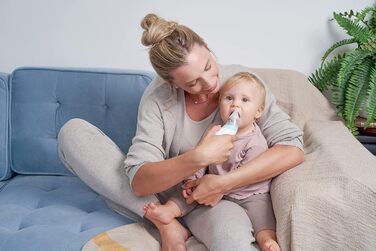 Електричний назальний аспіратор Miniland Baby з м'якими силіконовими насадками NASAL CARE, білий