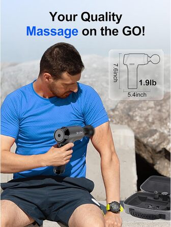 Тихий масажер Massage Gun до 3200rpm, електричний ручний масажер для розслаблення мязового масажу, 2 Massage Gun Deep Tissue 10mm Amplitude Upgrade 4000mAh Battery