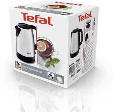 Чайник Tefal KI150D 1,7 літрів 2400 Вт Бездротовий зв'язок Розетка 360 Знімний фільтр проти накипу Нержавіюча сталь/ Чорний Одинарний