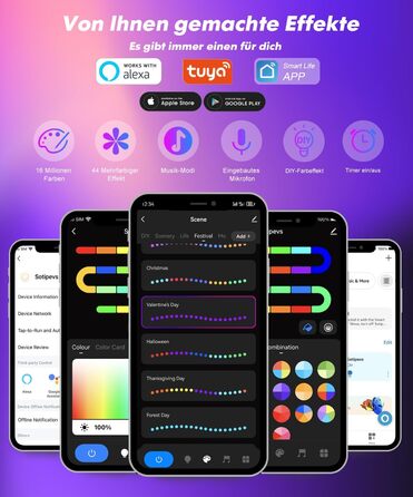 Світлодіодний торшер 166 см, сумісний з Alexa, торшер RGB для вітальні з можливістю регулювання яскравості за допомогою дистанційного керування та APP, 16 мільйонів кольорів, режим Зроби сам, музичний режим, функція для спальні, ігрової кімнати, офісу, чи