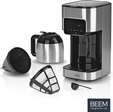 Кавоварка з фільтром BEEM FRESH-AROMA-TOUCH - Thermo Нержавіюча сталь 1 л термоглечик 24-годинний таймер 800 Вт Сенсорний дисплей На 4-8 чашок з вакуумним глечиком