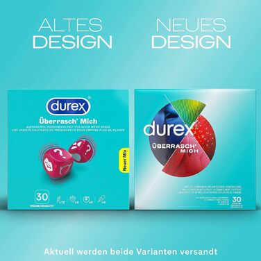 Презервативи Durex Surprise Mix захоплююче різноманіття, практичні та непомітно упаковані для безпечного сексу та додаткової стимуляції оптова упаковка з 30 шт.