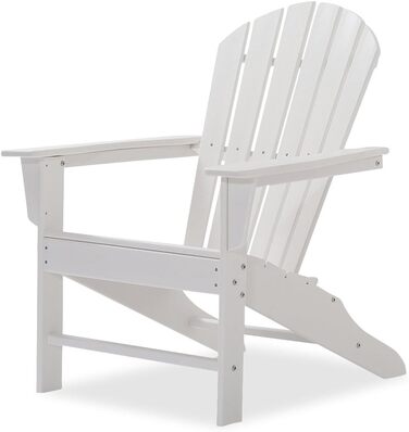 Оригінальні крісла Dream-Chairs з 2007 року Крісло Adirondack ALL SEASONS виготовлене з пластику в білому погодостійкому реклайнері для саду, балкона, тераси