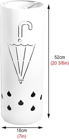 Підставка для парасольки AISIVET Кругла порожниста різьблена підставка для парасольки з малюнком парасольки, тримач для парасольки з нержавіючого заліза, багатоцільова декоративна полиця для парасольки біла