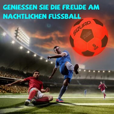 Сяючий футбольний м'яч, світлодіодний футбол з 2 лампами та змінними батареями, офіційний розмір 5 - чудовий подарунок для дітей та підлітків