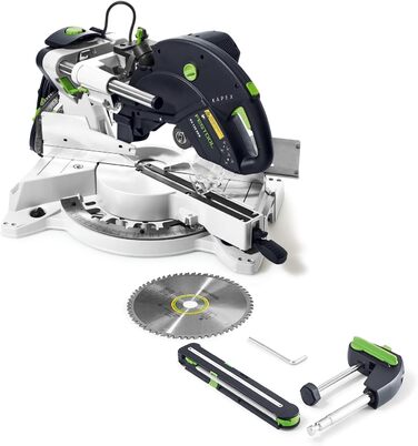 Поперечна пила Festool KS 120 REB KAPEX (з пиляльним диском WOOD UNIVERSAL, кутовим затискачем, затискачем для заготовки, шестигранним ключем)