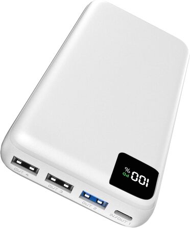 Зовнішній акумулятор Power Bank 27000mAh - Portable Charger Bilivein Powerbank 22.5W Fast Charging Portable Charger, PD USB C Input & Output with LED Display for iPhone 16/15/14/13/12 Pro/Pro Max Series Tablet (white)