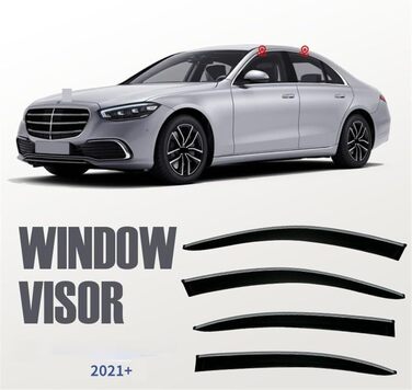 Автомобільний вітровий дефлектор Siuku сумісний з Benz для S-Class V223 2021 2022 2023 Віконний козирок Погодний щиток Двері Вентиляційні отвори Захист від погодних умов Вітрозахист від дощу Аксесуари