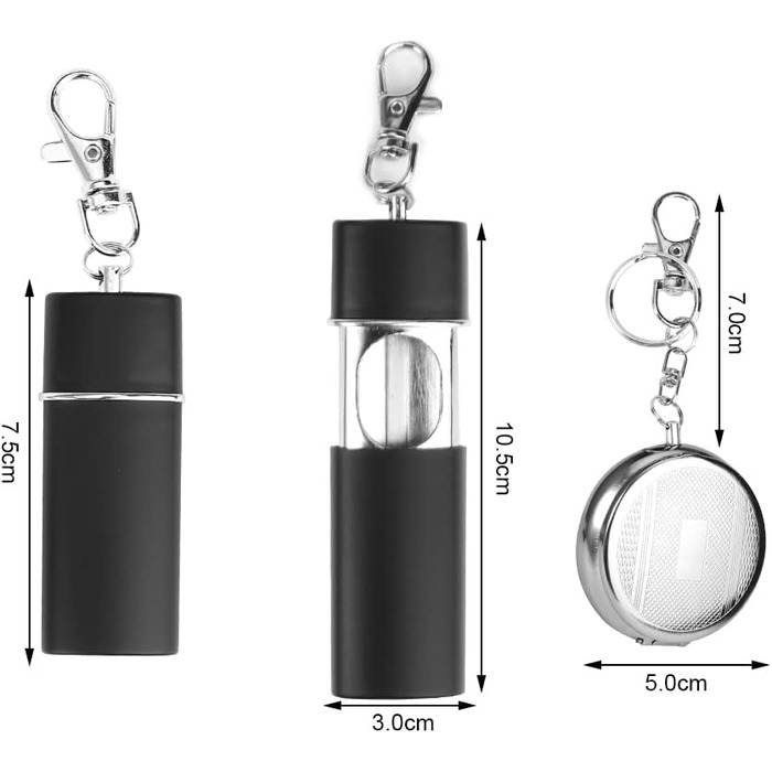 Міні-попільничка в дорогу, 2 шт. и Мобільна попільничка, попільничка для подорожей, кишенькова попільничка в дорогу Захищена від запаху, попільничка зовні для кемпінгу, для куріння всередині або чорна