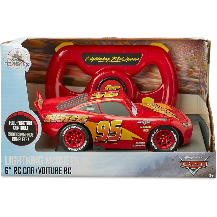 Машинка на дистанційному управлінні Lightning McQueen Pixar Cars, 15 см / 6, 2,4 ГГц, рухається в чотирьох напрямках, години задоволення від водіння, підходить для дітей віком від 3 років і старше