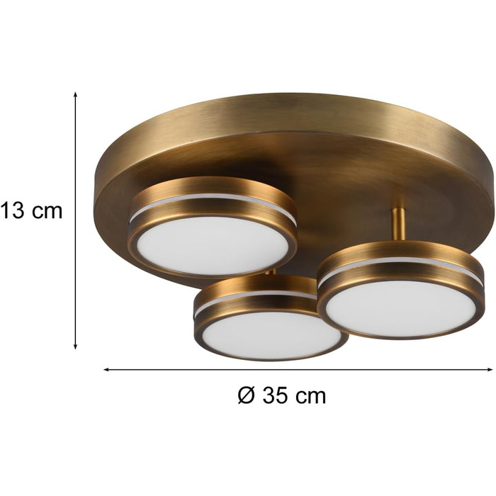 Світлодіодний торшер Trio Lights Franklin 426510208, метал в т.ч. світлодіод 35 Вт, зміна кольору, диммер (антикварна латунь, стельовий світильник)