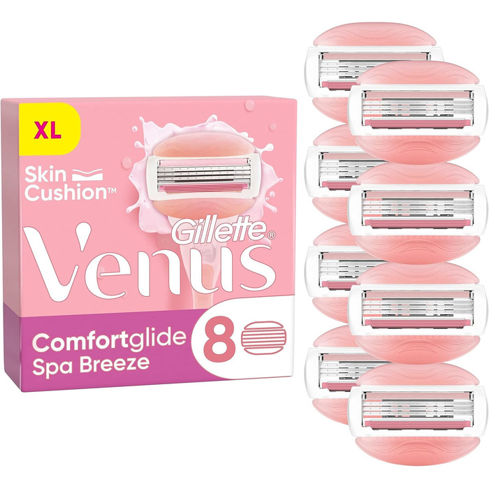 Леза для бритви Gillette Venus Comfortglide Spa Breeze жіночі, 8 змінних лез для жіночих бритв 8 лез