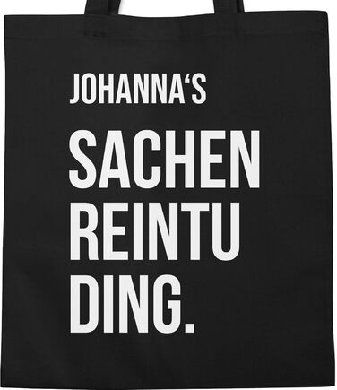 Подарунок з іменем, персоналізований Shirtracer - Бавовняна сумка - Sachenreintuding I Sachen Reintu Ding Name Тканинна сумка з написом 1 Black