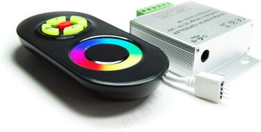 Світлодіодний RGB-контролер Energmix, блок керування, диммер із сенсорним екраном, пульт дистанційного керування, сенсорне керування чорним