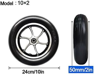 Аксесуари для інвалідних візків URZTJPJV 10 дюймів, запасне колесо, нековзний солідор для інвалідних візків, допоміжні засоби для ходьби людей похилого віку з обмеженими можливостями, 2 шт. /чорний/10*2