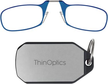 Окуляри для читання ThinOptics 2.00 з синьою оправою та футляром-брелоком - окуляри для читання 1.50 з компактною складною оправою та технологією Flex-fit