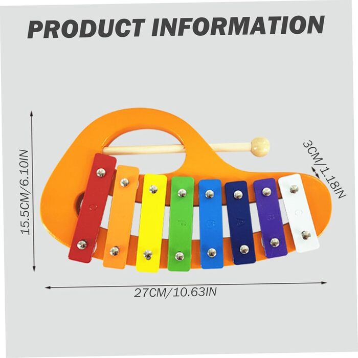 Ксилофон для дітей, барвистий дерев'яний дитячий ксилофон з молоточками, розвиваючий ксилофон для дітей для навчання в дошкільному віці, музична іграшка, ксилофон для дітей