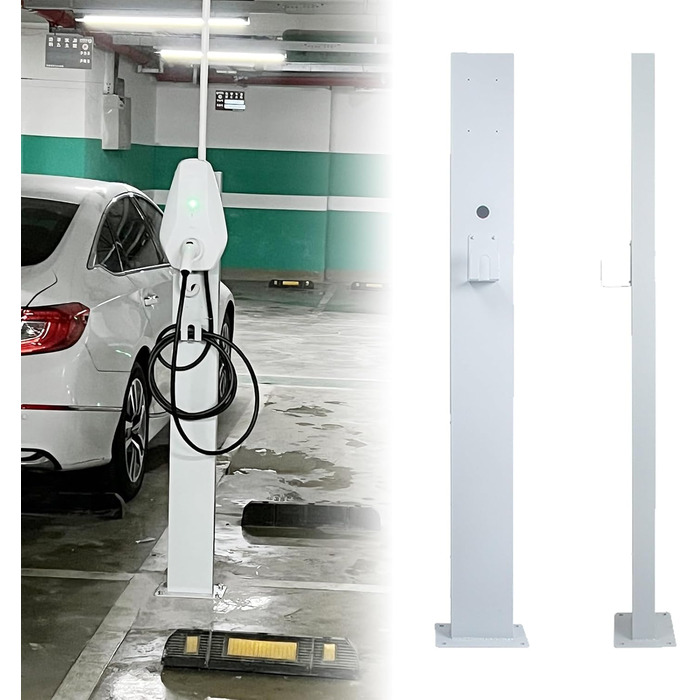 CZYGPHY EV Charging Port Base, Outdoor EV Charging Stand, Weatherproof Charging Station Base, Floor Mount All Weather Electric Vehicle Stack, Stainless Steel (White), CZYGPHY EV Charging Port Base, Outdoor EV Charging Stand, Weatherproof Charging Station 