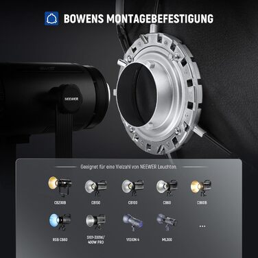 Прямокутний софтбокс NEEWER 30x120 см, швидко збирається та розбирається за допомогою дифузорів/променевої решітки/сумки, сумісний з Aputure 120d Godox SL60w NEEWER RGB CB60 та іншими ліхтарями Bowens, SF30120Q 12'x47'