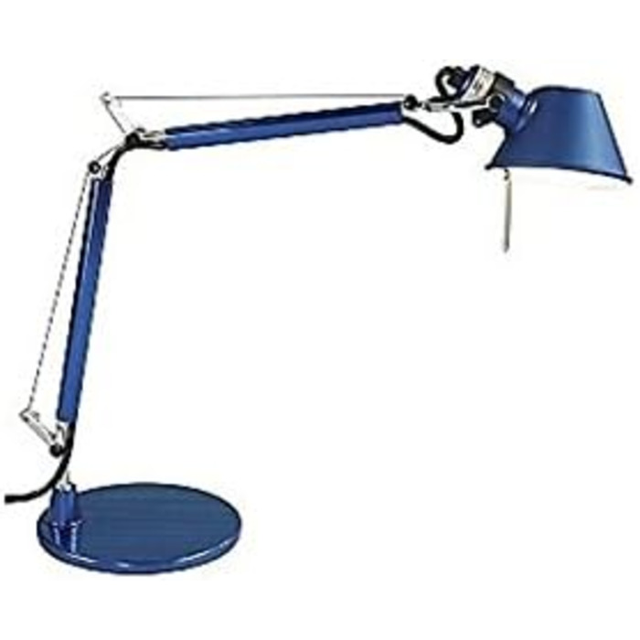 Настільна лампа Tolomeo Tavolo Micro. Високоякісна настільна лампа з лакованого алюмінію з основою столу ø17см. Зроблено в Італії, L 45 H 37 - макс. 73 см (Синій)