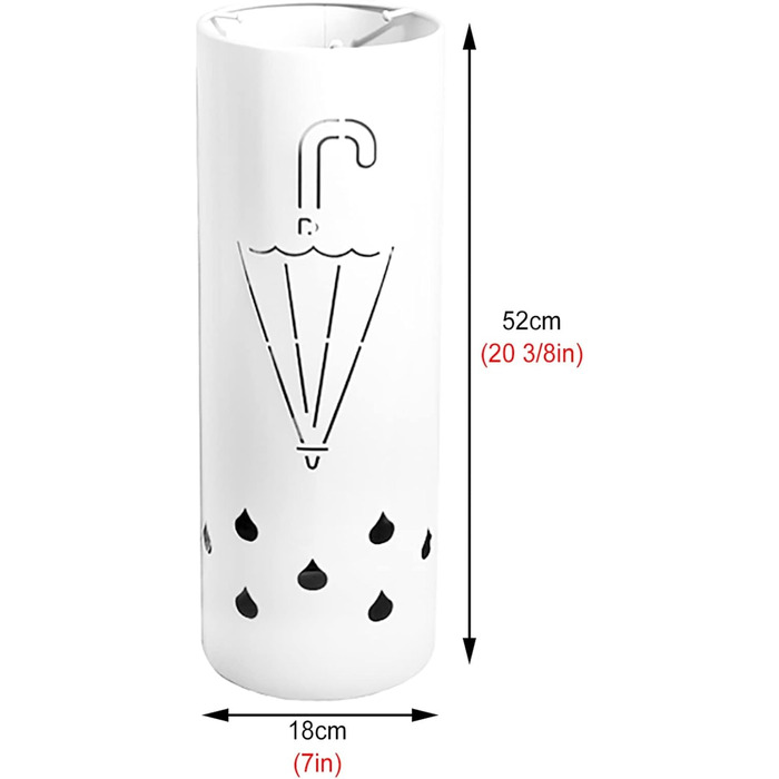 Підставка для парасольки AISIVET Кругла порожниста різьблена підставка для парасольки з малюнком парасольки, тримач для парасольки з нержавіючого заліза, багатоцільова декоративна полиця для парасольки біла