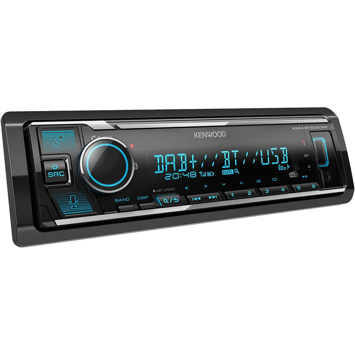 Автомагнітола Kenwood KMM-BT506DAB з системою гучного зв'язку DAB і Bluetooth (в комплекті з Storeo Alexa, USB, AUX-In, звуковим процесором, 4 x 50 Вт, var. Освітлення, антена DAB)