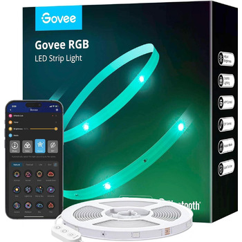 Світлодіодна стрічка Govee Bluetooth RGB світлодіодна стрічка з керуванням програмою, зміна кольору, синхронізація музики, 64 сюжетні режими, струнні світильники для спальні, вітальні, дому, бару, вечірки, вечірки (15M)