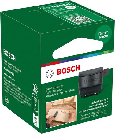 Лазерний вимірювальний прилад Bosch Zamo Tape Adapter (аксесуар для Zamo 4-го покоління, для точного вимірювання коротких відстаней і окремо розташованих об'єктів, в коробці)