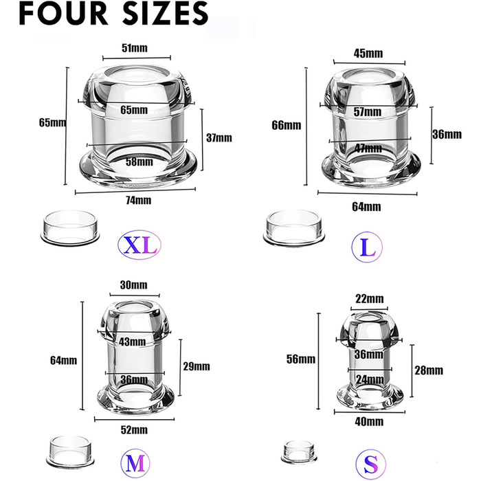 Порожниста анальна пробка з пробкою проти протікання Анальна пробка Набір секс-іграшок Прозоре дзеркало анального розширення, анальна пробка Вагінальний розширювач Масаж передміхурової залози Клізма Анальний тунельний штекер Секс-іграшки (SMLXL)