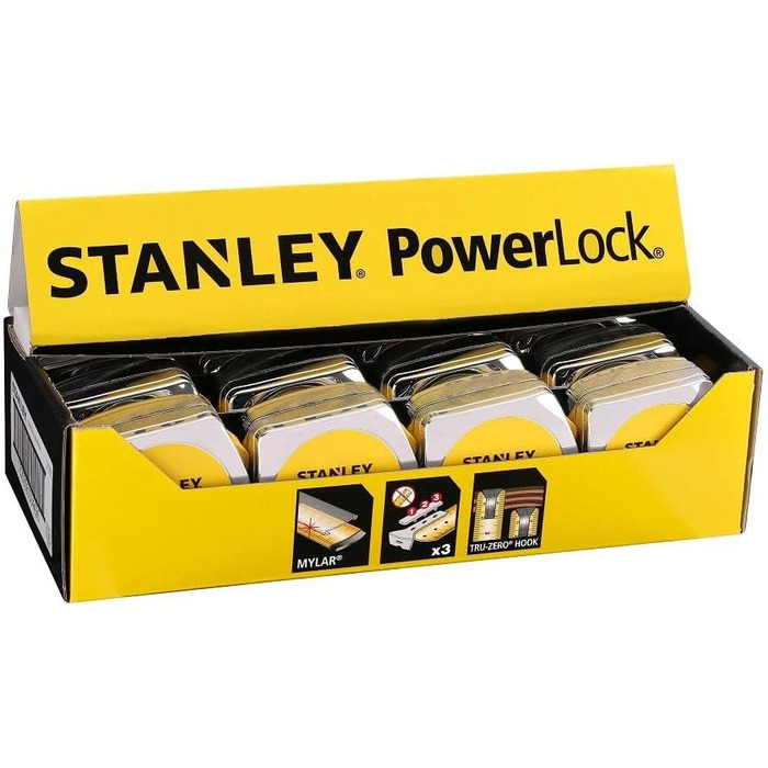 Рулетка Stanley Powerlock (пластиковий корпус, довжина 10 м, ширина 25 мм, метрична шкала, ремінна кліпса) 1-33-442