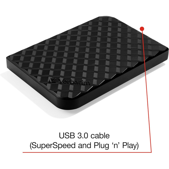 ТБ, чорний ребристий, зовнішній жорсткий диск, USB 3.0, зовнішній жорсткий диск, для Windows & Mac OS X & Linux, портативний жорсткий диск, поверхня жорсткого диска USB ребристий 2 ТБ чорний, 2