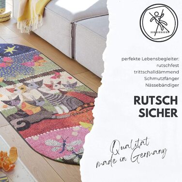 Килимок для підлоги Salonloewe Rosina Wachtmeister Sole 85x85 см коти кольоровий килимок для вітальні квадратний килимок для входу 85 х 85 см, що миється