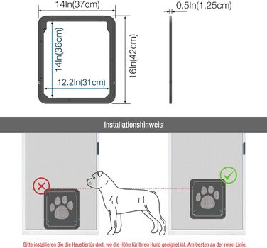 Для дверей Fly Screen Cat Flap Fly Screen з магнітним замком Легке встановлення Двері для собак для котів/собак (29 см * 24 см) (Внутрішній розмір (36 см * 31 см))