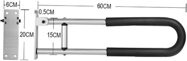 Поручні для душу для людей з обмеженими можливостями, відкидні, прості в установці поручні для душу з потовщеною основою для унітазу (YC1215B)