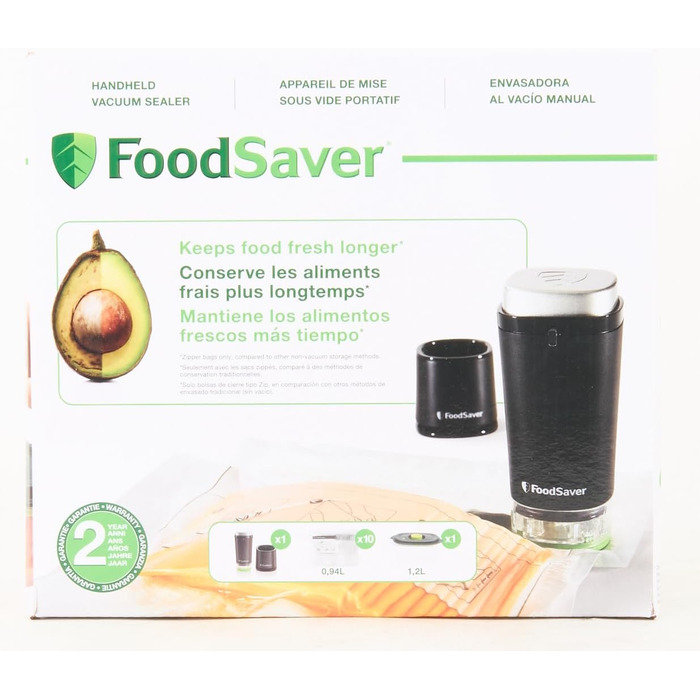 Акумуляторний ручний вакуумний пакувальник FoodSaver для запаювання харчових продуктів із зарядною станцією Міні вакуумний пакувальник з 1 контейнером для консервування та маринування та 5 вакуумними упаковувачами для зберігання свіжості VS1199 шт. Станда