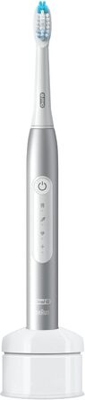 Електрична зубна щітка Oral-B Pulsonic Slim Luxe 4000 Sonic, платинова та чутлива щітки для звукових зубних щіток, 4 шт. и, насадка для зубної щітки Oral-B Звукова зубна щітка