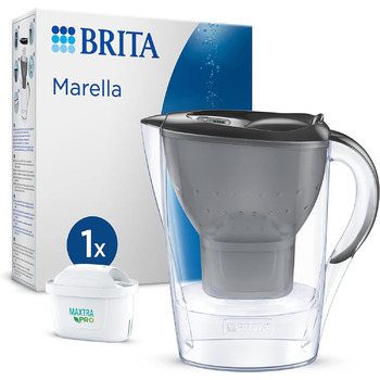 Фільтр для води BRITA Глечик-глечик Marella графіт (2,4 л) з картриджем MAXTRA PRO All-in-1 фільтр для зменшення вапняного нальоту, хлору, свинцю, міді та речовин, що погіршують смак у воді