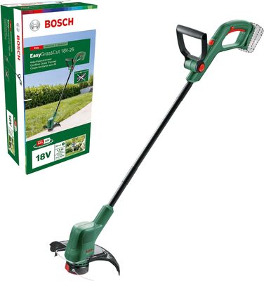 Акумуляторний тример для газону Bosch EasyGrassCut 18V-26 (без акумулятора, живлення 18 В для всієї системи, діаметр ріжучого кола 26 см, в коробці) Легкий акумуляторний тример для газону / без акумулятора