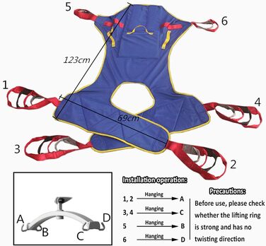 Використання ременя для підйому пацієнта з підйомниками пацієнта та підйомниками стелі, ременя для підйому пацієнта в туалеті для паралізованих людей похилого віку та інвалідів, душового ременя з роздільними ногами, розтяжки