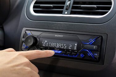 Автомобільна стереосистема Sony DSX-A510KIT DAB з антеною, подвійним роз'ємом Bluetooth, NFC, USB та AUX синє освітлення Гучний зв'язок, чорне радіо DAB з Bluetooth