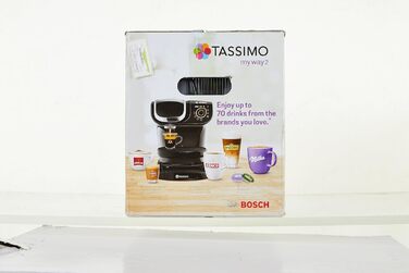 Побутова техніка Tassimo My Way 2 капсульна машина TAS6502 кавоварка, з водяним фільтром, понад 70 напоїв, персоналізація, повністю автоматична, легке приготування, 1,500 Вт, 1,3 літра, чорний чорний з одинарним фільтром