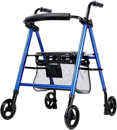 Ходунки Walker Rollator з сидінням, сталеві розбірні ходунки з регульованою висотою та алюмінієві ходунки з 6-дюймовими колесами