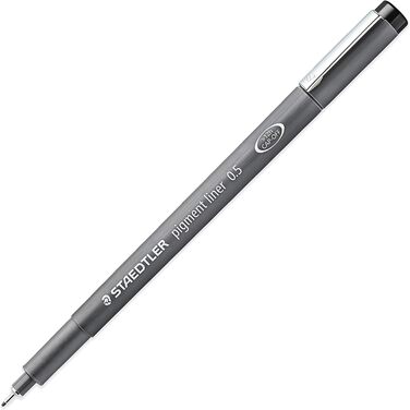 Пігментний вкладиш Fineliner Pen - 0,5 мм Наконечник - чорне чорнило - 6 шт., 308 05-9