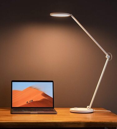 Настільна лампа Xiaomi Mi Smart LED Lamp Pro з підключенням до програми iOS/Android (з регулюванням яскравості, холодне світло на вибір, 14 Вт, до 700 люмен, 2500-4800 Кельвін, підтримує голосових помічників) Білий 65 Mi Desk Lamp Pro Single