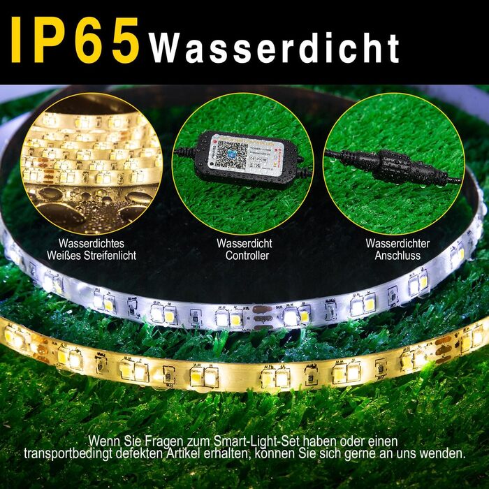 Світлодіодна стрічка TENDIST 30M зовнішня тепла від білого до холодного білого регульована, 24 В водонепроникна біла світлодіодна стрічка, сумісна з Alexa, зовнішня світлодіодна мотузка для кухні, освітлення альтанки (40M-водонепроникний, 3000K-6500K)